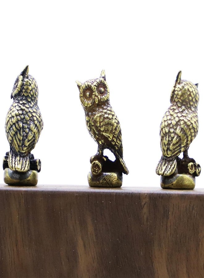 RillyRellow Hinge Head Owl, Hinge Decorative Topper, Miniature Magnetic Figurine Door Decor, Whimsical Quirky Home Decor, Miniature Lover Gift, Cute Owl Decor (3 per Set) - Image 1